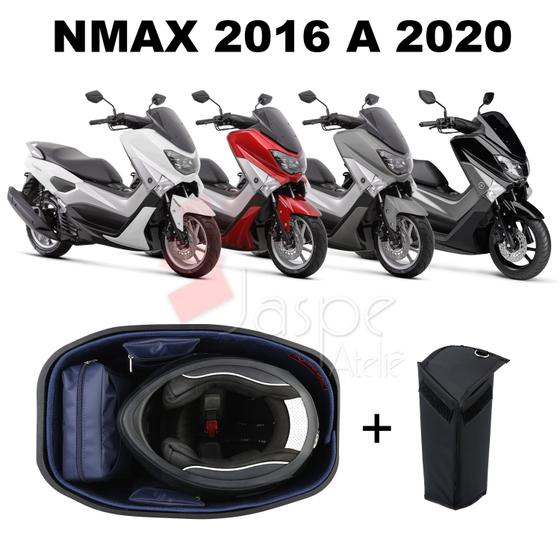 Imagem de Forração Yamaha Nmax Baú Forro Premium Azul + Guidão