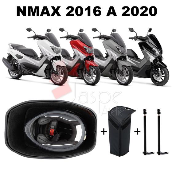 Imagem de Forração Yamaha Nmax Baú Forro Preto + Guidão + 2 Antena