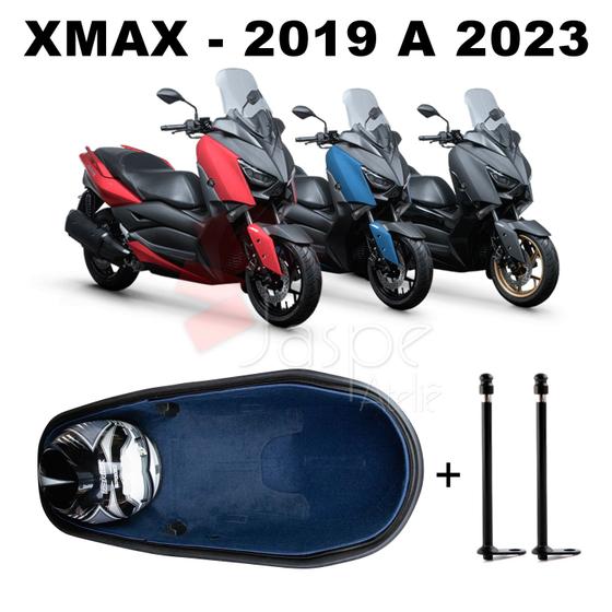 Imagem de Forração Yamaha Xmax 250 Acessório Forro Azul Baú + 2 Antena