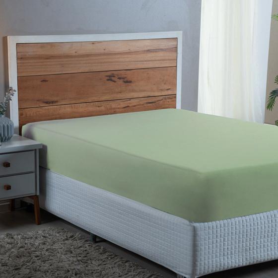 Imagem de Forro Cama King 300 Fios Algodão com Elástico Toque Macio