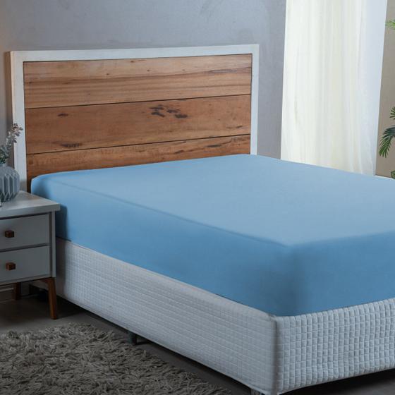 Imagem de Forro Cama Queen 300 Fios Algodão com Elástico Toque Macio