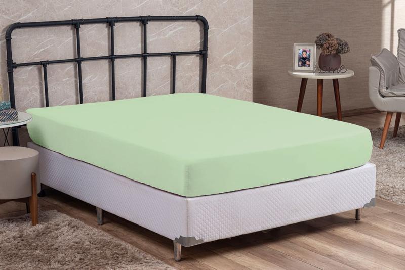 Imagem de Forro Cama Solteiro 200 Fios Algodão com Elástico Toque Macio
