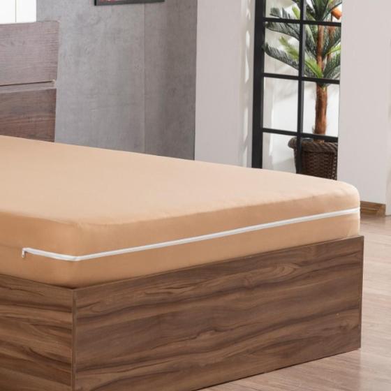 Imagem de Forro de Cama Solteiro Box Capa Colchao em Malha com Zíper Luxo e Praticidade