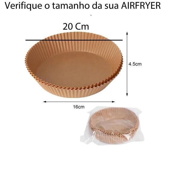 Imagem de Forro De Papel Descartável Redondo Air Fryer Kit Com 100