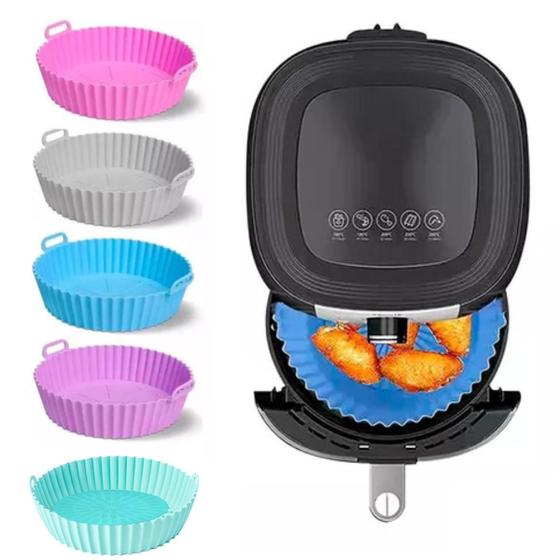 Imagem de Forro Forma Silicone Assadeira Air Fryer Micro-ondas 20x16