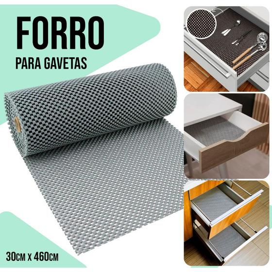 Imagem de Forro Gavetas Armário Cozinha Organizacao Limpeza Antiderrapante Rolo 30cmx460cm