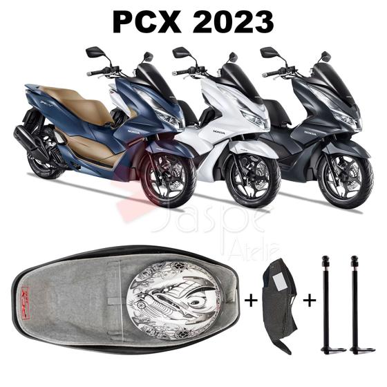 Imagem de Forro Honda Pcx 160 2023 Cinza + Guidão Divisória 2 Antenas