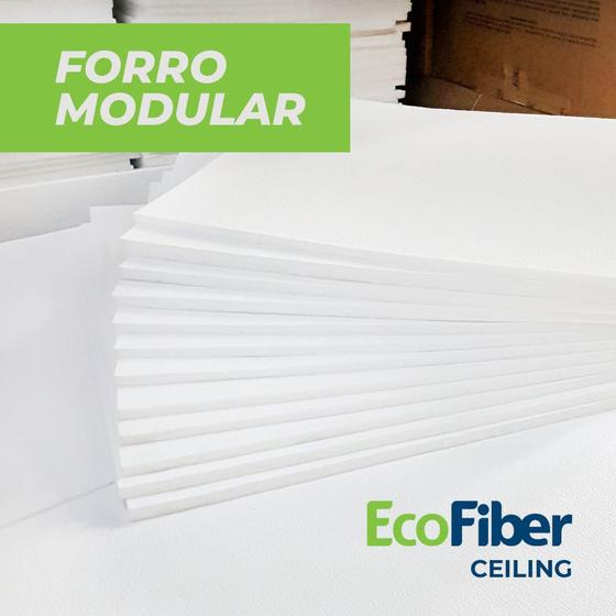 Imagem de Forro Modular PET Ecofiber Ceiling Stone White 625X625x20mm valor por placa