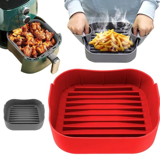 Imagem de Forro Pra Fritadeira Forma Silicone Air Fryer Com Alça - Mori