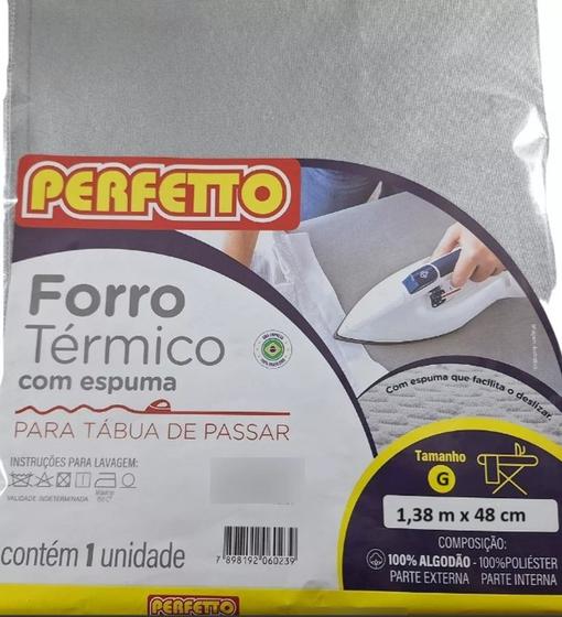 Imagem de Forro Térmico Metalizado com Espuma para Tábua de Passar Roupas