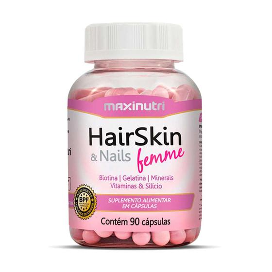 Fortalecedor de Cabelos HairSkin Femme 90 Capsulas Maxinutri Menor preço em Fortalecedor de Cabelos HairSkin Femme 90 Capsulas Maxinutri