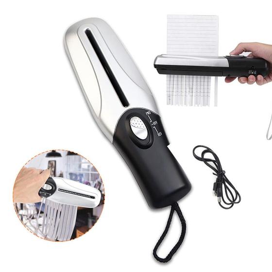 Imagem de Fragmentadora de Papel Automática Portátil Mini Maquina Trituradora Documentos, Cartões e Folhas com Eficiência, Compacta e Sem Fio