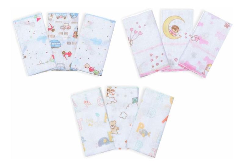 Fralda Babete Babita Pano De Boca Estampada Bebê 3 Peças Menor preço em Fralda Babete Babita Pano De Boca Estampada Bebê 3 Peças