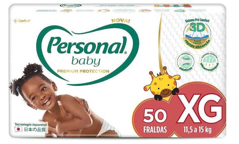 Imagem de Fralda Baby Premium Protection Extra Grande, 50 Pads, Personal