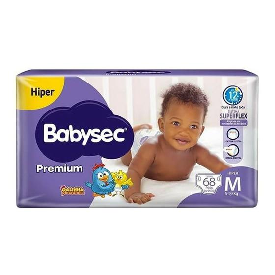 Imagem de Fralda Babysec Hiper Premium M 68 Unidades
