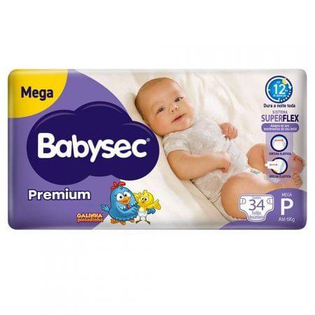Imagem de Fralda Babysec Premium Mega Tamanho P 34 Unidades