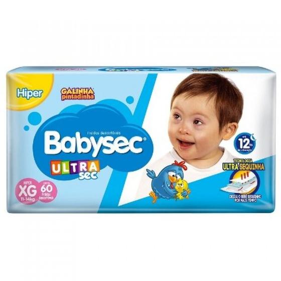 Imagem de Fralda Babysec Ultra Hiper Tamanho XG 2 Pacotes com 60