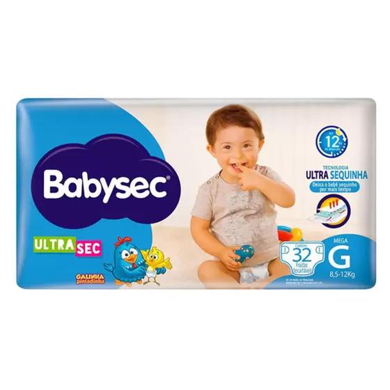 Imagem de Fralda BabySec Ultra Mega 1 Pacote Tamanho G 32 Unidades