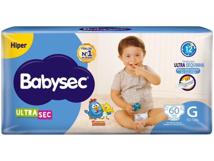 Fralda Babysec Ultrasec Galinha Pintadinha Tam. G 8,5 a 12kg 60 Unidades Imagem de Fralda Babysec Ultrasec Galinha Pintadinha Tam. G 8,5 a 12kg 60 Unidades