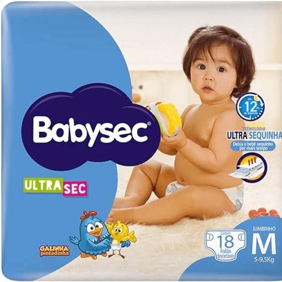 Imagem de Fralda Babysec Ultrasec Jumbinho Galinha Pintadinha M com 18 unidades