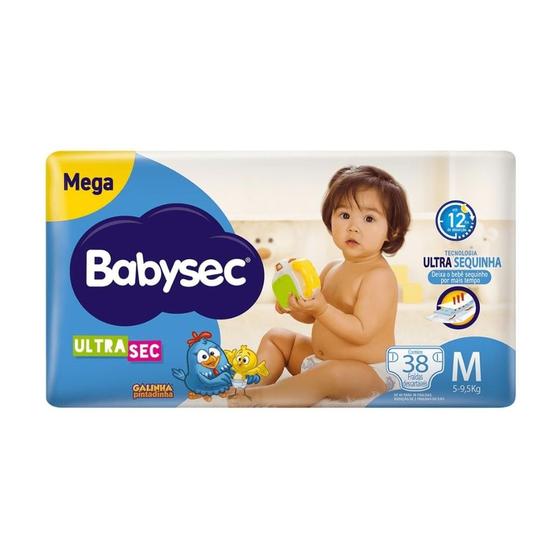 Imagem de Fralda Babysec Ultrasec Mega M com 38 unidades - 5 a 9,5kg