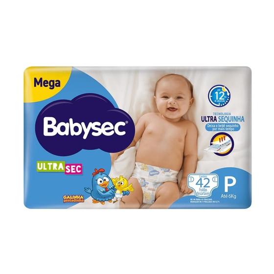 Imagem de Fralda Babysec Ultrasec Mega P com 42 unidades - até 6kg