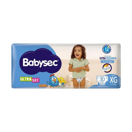 Fralda Babysec Ultrasec Mega XG com 30 unidades - 11 a 14kg Menor preço em Fralda Babysec Ultrasec Mega XG com 30 unidades - 11 a 14kg