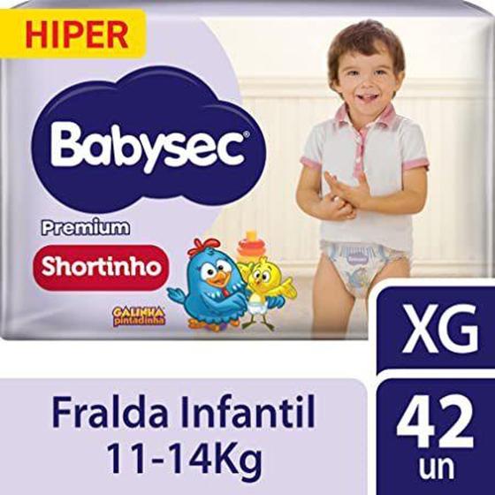 Imagem de Fralda Babysec Ultrasec Shortinho Galinha Pintadinha Premium Hiper XG - 42 Unidades