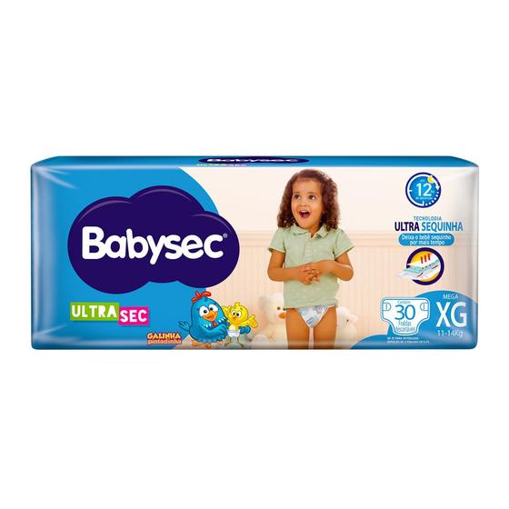 Imagem de Fralda Babysec Ultrasec Tamanho XG Pacote Mega 30 Unidades