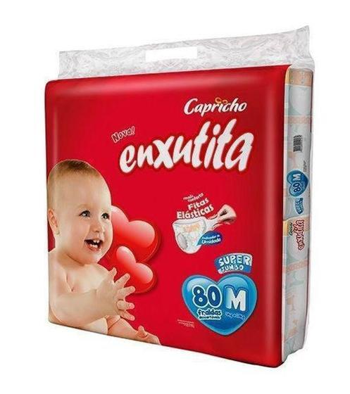 Imagem de Fralda Bebê Capricho Enxutita Tam M Com 80 Un