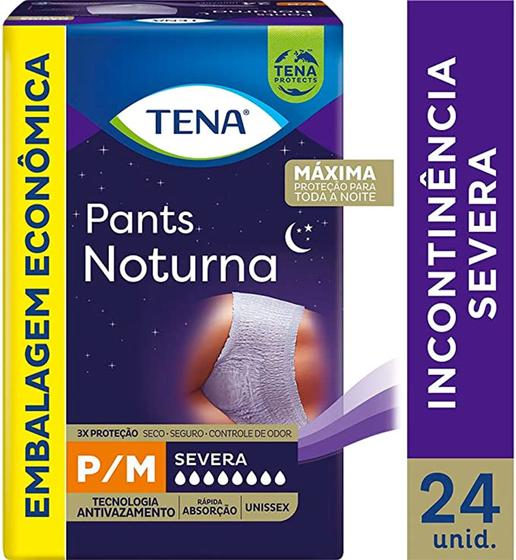 Imagem de Fralda calça geriátrica unissex tena pants noturna com 24 unidades