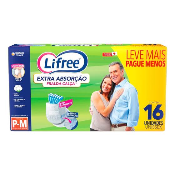 Imagem de Fralda Calça Lifree Extra Absorção Tamanho P/M com 16 Unidades