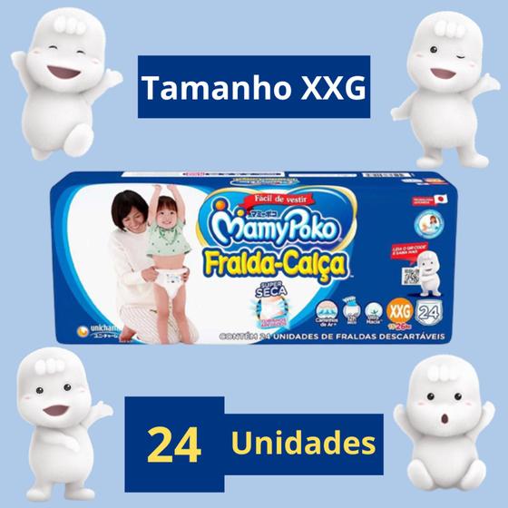 Imagem de Fralda Calça Mamypoko Super Seca Azul 1 PacoteTamanho XXG Com 24 Unidades