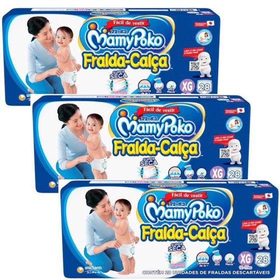 Fralda Calça Mamypoko Super Seca Azul 3 Pacote Tamanho XG 12-17kg 84 unidades Menor preço em Fralda Calça Mamypoko Super Seca Azul 3 Pacote Tamanho XG 12-17kg 84 unidades