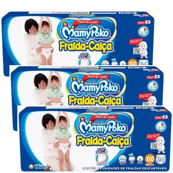 Fralda Calça Mamypoko Super Seca Azul 3 Pacote Tamanho XXG 15-26kg 66 unidades é boa?