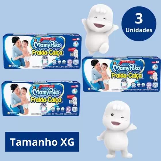 Fralda Calça Mamypoko Super Seca Azul 3 Pacotes Tamanho XG Com 28 Unidades Cada - Total 84 Unidades Menor preço em Fralda Calça Mamypoko Super Seca Azul 3 Pacotes Tamanho XG Com 28 Unidades Cada - Total 84 Unidades