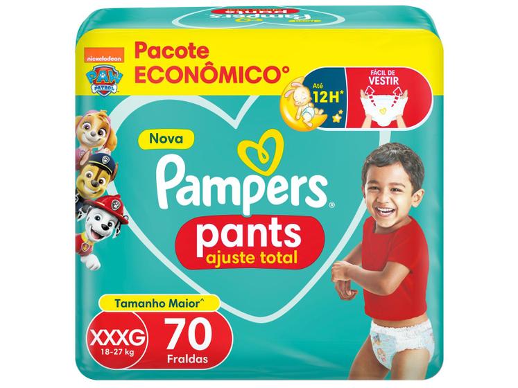 Imagem de Fralda Calça Pampers Ajuste Total Tam XXXG até 27kg 70 Unidades