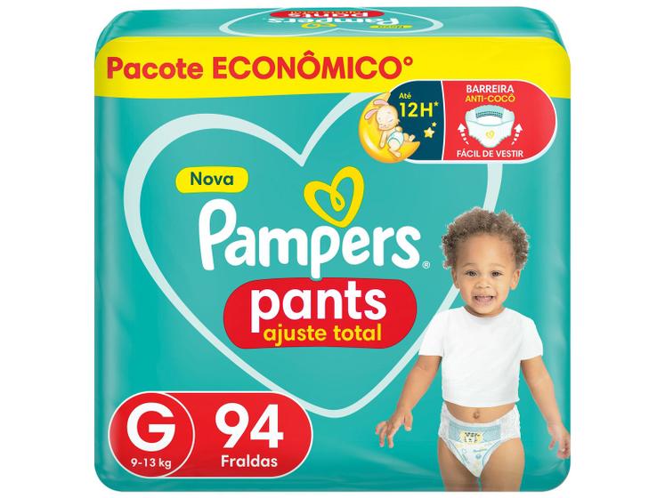 Imagem de Fralda Calça Pampers Pants Ajuste Total Tam. G 9 a 13kg 94 Unidades