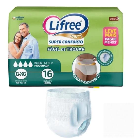 Imagem de Fralda-calca pants lifree adulto geriatrica fralda calça g/xg 16 uni