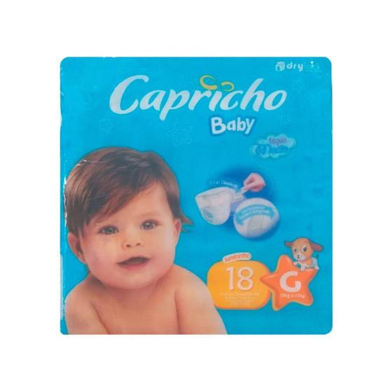 Imagem de Fralda Capricho Baby Jumbinho Tamanho G 18 Fraldas Descartáveis