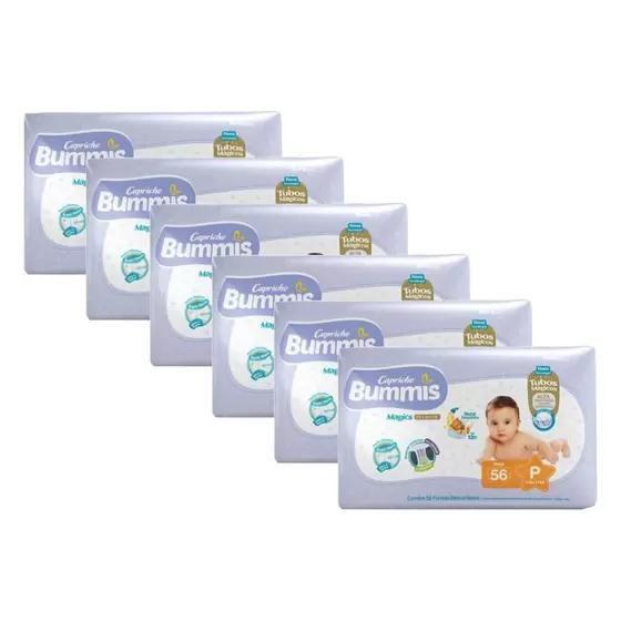 Imagem de Fralda Capricho Bummis 6 Pacotes Tamanho P Com 336 Unidades - 3,5 á 5 Kg