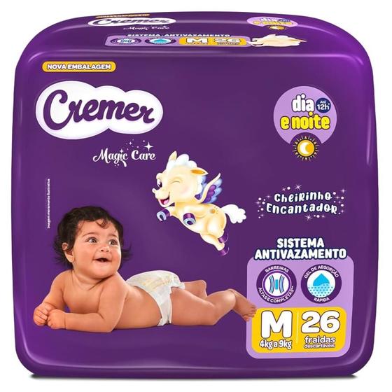 Imagem de Fralda Cremer Magic Care Dia e Noite Tam:M com 26 Fraldas Descartáveis