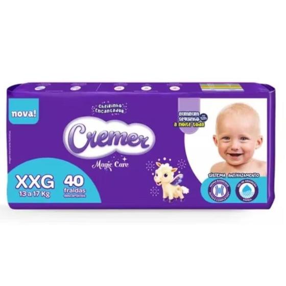Fralda Cremer Magic Care XXG 40 Unidades Imagem de Fralda Cremer Magic Care XXG 40 Unidades