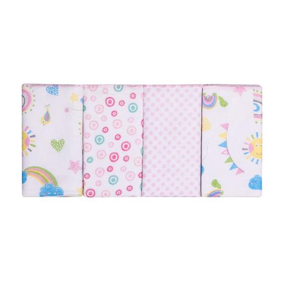 Imagem de Fralda de Boca Paninho de Boca Babete Fraldinha de Boca Para Bebê Com 4 Un Estampado - Papi Textil