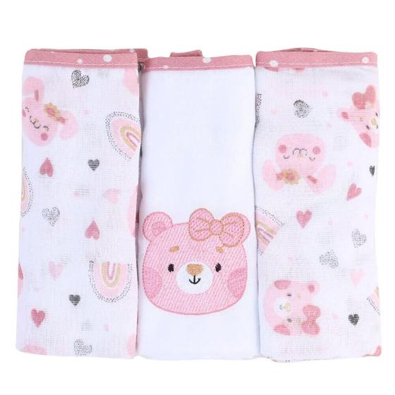 Imagem de Fralda de Pano Bebê com Bainha Kit com 03 unidades Tecido Duplo Baby Gijo