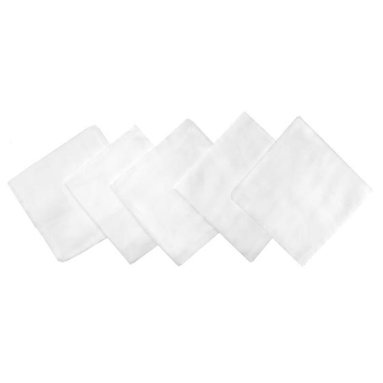 Imagem de Fralda De Pano Bebê Dengo Branca Tecido Duplo 65x65m 100% Algodão Tecido Absorvente Pacote com 5 unidades