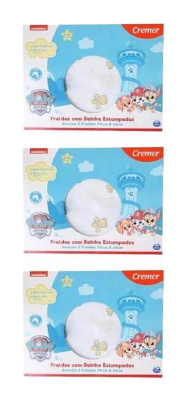 Imagem de Fralda De Pano Com Bainha Patrulha Canina Cremer KIT C/3 UN