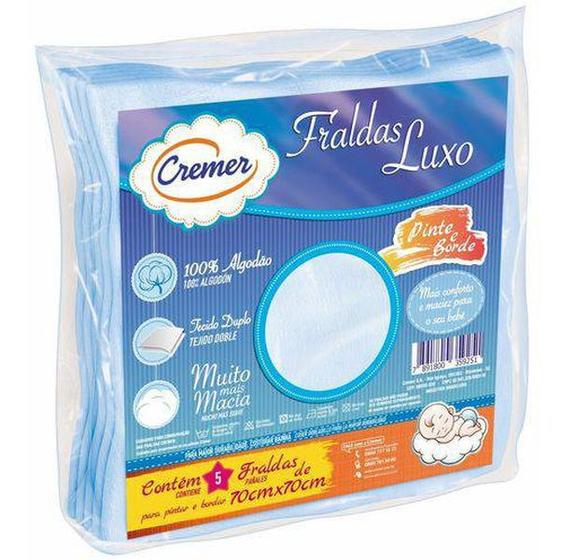 Fralda De Pano Cremer Pinte E Borde Luxo Menino 5un Menor preço em Fralda De Pano Cremer Pinte E Borde Luxo Menino 5un