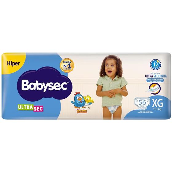 Imagem de Fralda Descartável Babysec Galinha Pintadinha Ultrasec XG Com 56 Unidades