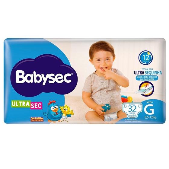 Imagem de Fralda Descartável Babysec Ultra Mega Galinha Pintadinha Tamanho G - 6 Pacotes com 32 Tiras